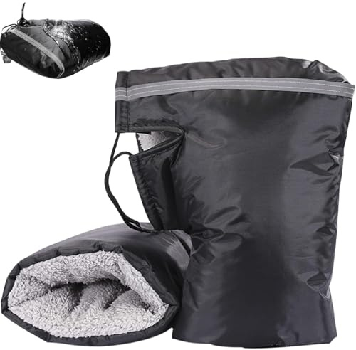 Ayucanpeng Motorrad Lenker Handschuhe,Warm Lenkerstulpen,Winter Thermo Winddicht Universal Lenkerhandschuhe,wasserdichte,Verdickt Plüschfutter,für Fahrrad,MotorräderRollerLenkerzubehör