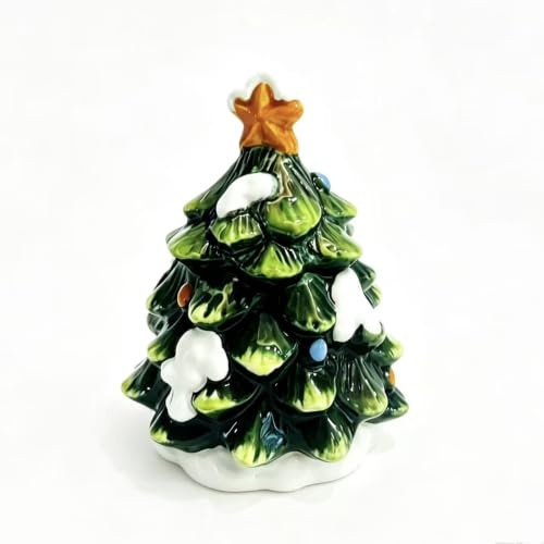 FORLONG Ceramic hand-painted Christmas Tree Sugar Bowl