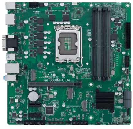 Carte mère Fit for ASUS Pro B660M-C D4 B660 for processeur LGA1700 i5-12400F i3-12100F i5-13400F i5-13400 CPU 4xDDR4 M.2 HDMI microATX Carte mère