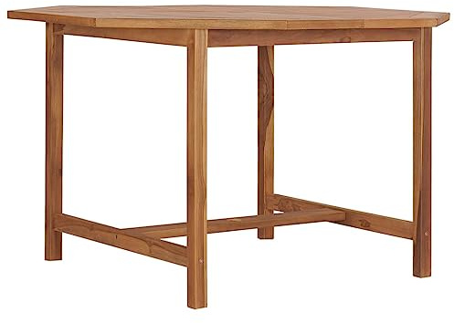 Hoopleep Garten-Esstisch 110x110x75 cm Massivholz Teak, wetterfest, quadratisch, Outdoor-Tisch für Terrasse und Garten, robust