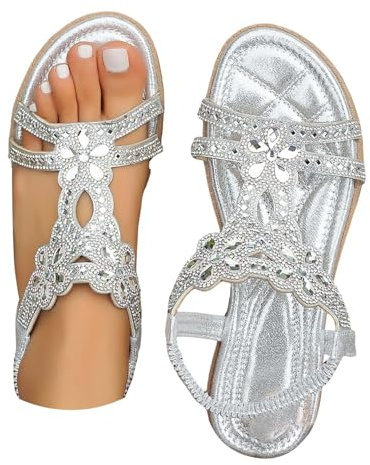Cocila Sandales Femme Été Confortable Mode Plates Décontractées Pour Femmes D'Été Tendance Dames Chaussures Ete Orthopedic Sandals Femmes Pieds Larges Nu Orthopédiques Chaussure Grande Taille