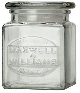 Maxwell & Williams ZY20514 Vorratsdose – 0,5 L Füllvolumen, Glas transparent – Olde English – 1 Stück in Geschenkbox