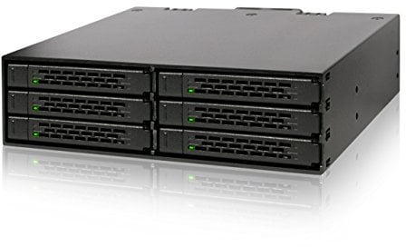 Wechselrahmen für 6X 2,5 Zoll (6,4cm) SATA SSD/HDD in 1x 5,25 Zoll (13,3cm) - Vollmetall - Icy Dock ToughArmor MB996SP-6SB