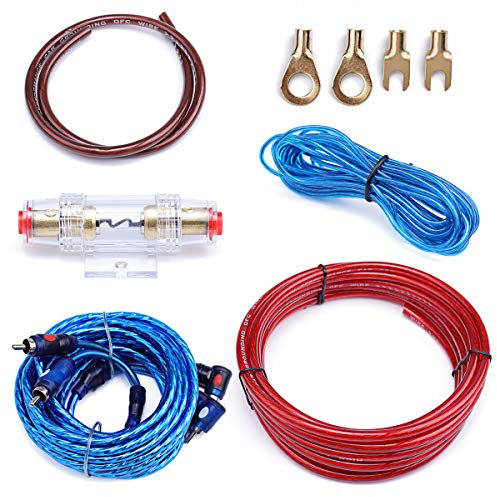 Muzata 10 Gauge Amplifier Installation Kit with RCA Interconnect and Speaker Wire, Car Audio Subwoofer Wire, AMP Wiring, Auto Audio Cables M027
