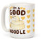 LookHUMAN Kaffeetasse mit englischer Aufschrift I'm a Good Noodle, 425 ml, Keramik, Weiß