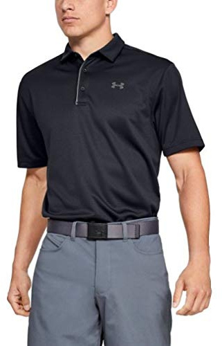 Under-Armour Men's Tech Golf Polo Shirt - Black - Medium