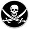 Adesivi in vinile (set da 2) 7,5 cm – Bandiera pirata Jolly Roger Ship Skull #24025