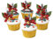 Green Christmas Cake Topper Holly Sprays 6 x GreenLeaves Decorations Yule Log Cupcake Muffin Toppers(6pc Holly)