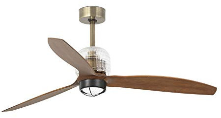 Faro Barcelona 33398D-10- DECO FAN LED Ventilador de techo oro/madera con motor DC