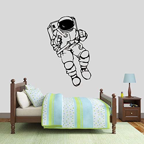 NSRJDSYT Astronaut Wandtattoo Smoke Shop Lounge Bar Teenager Schlafzimmer Space Style Innendekoration Kühlschranktür Fenster Vinyl Aufkleber Art.-Nr. 74x116cm