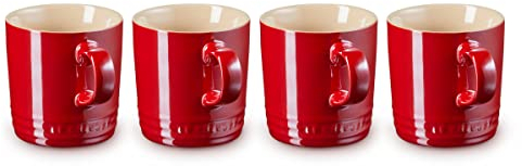 LE CREUSET 69113357370031 - Juego de 4 vasos (350 ml), color rojo