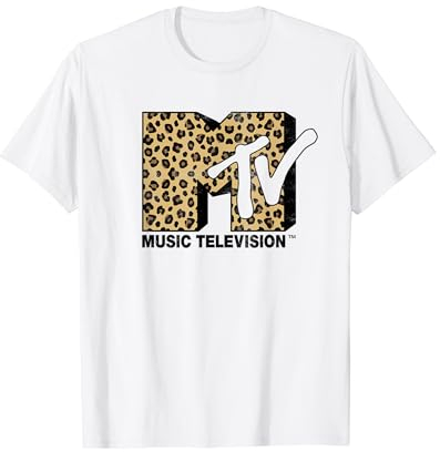 MTV Leopard Pattern Fill Logo T-Shirt
