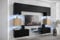 Furnitech Wohnwand Wohnzimmer - Wohnzimmer Möbel mit LED Weiß - Hängend Wohnwand Modern - Wohnzimmer Schrankwand mit Regale und TV Schrank (Nowara ANX1-17BS-M24-1A)