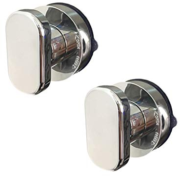 CcHhyyt 2 Stück Selbstklebend Griff Saugnapf Griff Für Schubladenschrank Schrank Kühlschranktür Glas Tragbare Mobilität Griff Türgriff Schiebetürgriff Knöpfe mit Starken Saugnapf (Runden, Silber)