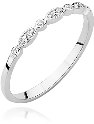 Damen Ring 585 14k Gold Weißgold natürlicher echt Diamanten Brillanten
