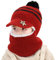 Wintermütze Kinder Beanie Mütze, Jungen Winddicht Kälteschutz Mütze Warme Strickmütze Mädchen Dicke Kindermützen Ohren Schalmütze Winter Warm Beanie Baby Mütze für Kinder, Mädchen, Jungen Weinrot