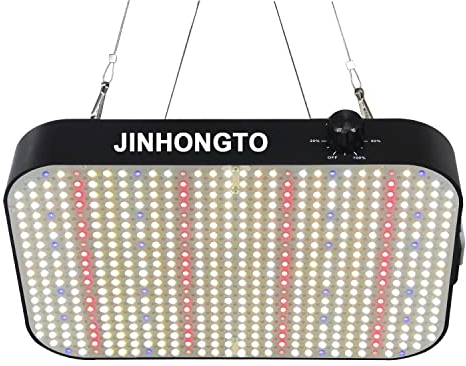 JINHONGTO 65 Watt LED Grow Lampe Dimmbar, Pflanzenlampe LED Vollspektrum, Daisy Chain Funktion, Leiser eingebauter Lüfter