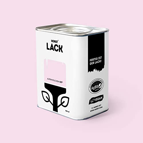 HORST Lack Alpenveilchen matt 0,75L - Wetterfester Möbel-Lack für Holz, Metall & Kunststoff - Hohe Deckkraft - Geruchsneutral- Spritz- & Tropffrei - Vegan - Lila