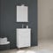 Kiamami Valentina Meuble de Salle de Bains au Sol de 56,5 cm avec lavabo et Miroir Blanc.