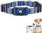 Konity AirTag Katzenhalsband, kompatibel mit Apple AirTag, Polyester-Halsband für Kätzchen, Welpen, mit Silikon-AirTag-Halterung für kleine Hunde, Bohemia Navy, XS: 20,3 - 30,5 cm Halsumfang