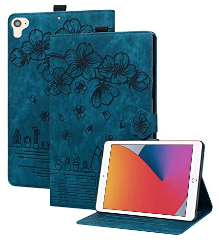 Succtopy Hülle für iPad 9.7 Zoll 6. Generation 2018/5. Generation 2017 /iPad Air 1/2 Schutzhülle PU Leder mit Standfunktion und Stifthalter für iPad 9.7 Zoll 2018/2017 Hülle Case Königsblau