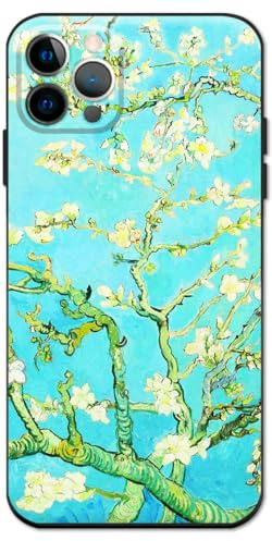Berkin Arts Kompatible iPhone 14 Pro Hülle Silikon Cover mit Displayschutzfolie Postimpressionistische Blume (Vincent Van Gogh-Mandelblüte)