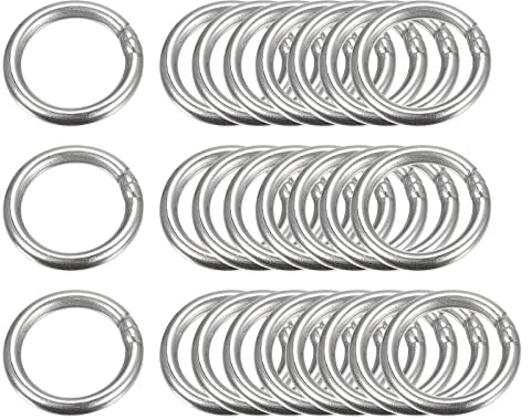 sourcing map 304 Edelstahl O-Ringe, 25 Stück 30 mm Außendurchmesser. 4 mm Dicke, Mehrzweck-O-Ringe, Metall, geschweißt, runde Ringe