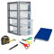 Small 4 Tier Desktop Drawer Unit Silver Stationery Storage Filing Tower Unit Holds A5 Paper