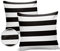 HilariousM Outdoor-Kissen, 45,7 x 45,7 cm, wasserdicht, für Außenbereich, schwarz-weiße Streifen, Polyester, Deko-Kissenbezüge, Gartenkissen, dekorativer Fall für Terrasse, Couch, Dekoration, 2er-Set,