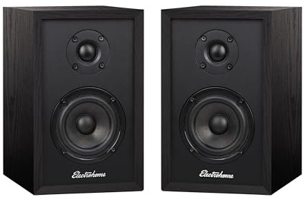 Electrohome Berkeley 2.0 Stereo Powered Bookshelf Speakers with Built-in Amplifier and 3 Drivers for Turntable, TV, PC and Wireless Music Streaming featuring Bluetooth 5, RCA and Aux (EB20B)