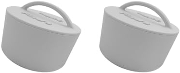 Lot de 2 porte-filtres à café ronds en silicone - Gris - 15,5 x 11 cm