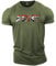 GYMTIER Army UK Flag Men's Gym T-Shirt Bodybuilding Training Workout Lifting Top Clothing, Green, XL