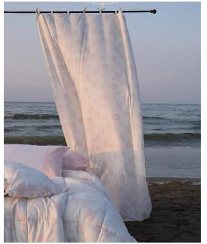 L'ATELIER 17 Tenda Camera da Letto in Microfibra con Rose Stampate Beatrice Shabby Chic 140x290 cm 2 Varianti (1pz) Rosa
