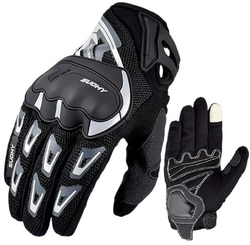 Gants Moto Homologué Gants de Moto d'été for femmes et adolescentes, doigts complets, for course de Moto, écran tactile, gants de Motocross, rose, S-XXL Gants De Moto ( Color : SU11 Gray , Size : XXL