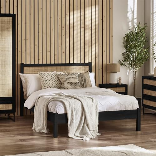 Julian Bowen Padstow Rattan-Kingsize-Bett, 150 cm, Schwarz