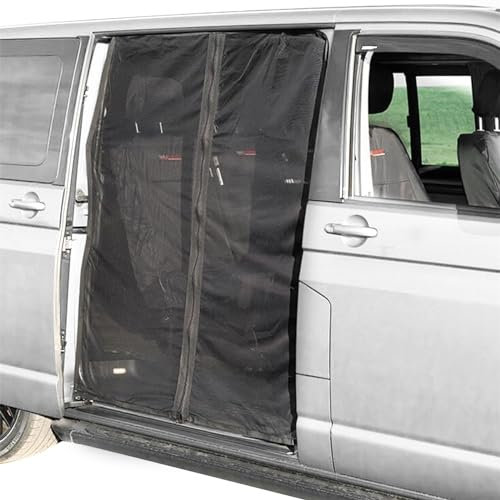 New Sliding Door Magnetic Fly Screen,Midge Net,Camper Van Car Awning,Black Mesh Mosquito Net Sun Protector,Van Curtains,Mosquito Nets,for T5 T6 T4 Caravan Motorhome Camper Side Door Sales (180*150cm)