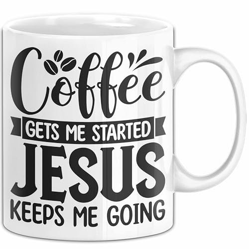 Jesus Tasse Geschenk Glaube Christlich Geschenkidee Gläubigen Geburtstag Weihnachten Kaffee-Becher (Weiß)