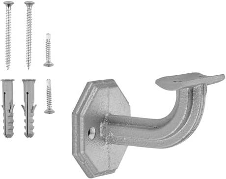 SOTECH 2 Stück Handlaufhalter RUSTICAL Silber Höhe 67 mm Ausladung 67,5 mm für Handläufe mit Ø 45 mm Wandhalter für Holz- oder Metall-Geländer