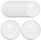 WedDecor 33cm Clear Charger Plates with Silver Trim Design, Acrylic Round Dinnerware for Centerpiece Presentation, Set of 12 Dinner Plate for Weddings, Events, Banquets & Christmas Table Decorations