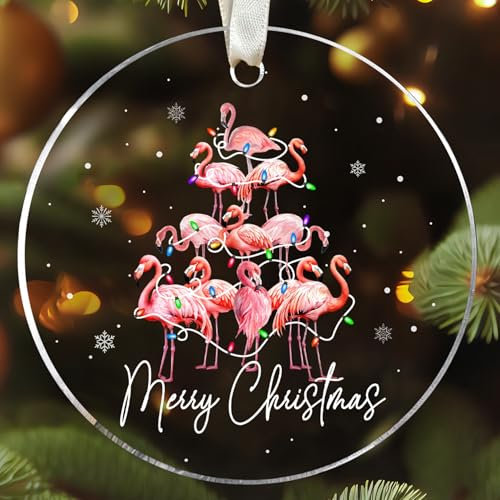 Flamingo-Weihnachtsschmuck – Flamingo-Ornamente, Flamingo-Ornamente für den Weihnachtsbaum – Geschenke für Flamingo-Liebhaber, Flamingo-Geschenke – Flamingo-Weihnachtsschmuck –