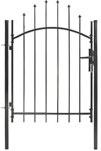 Lauuoeriau Quincaillerie, clôtures et barrières, portails, portail de jardin en acier 1 x 1,5 m, noir