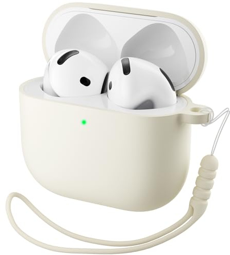 ORNARTO für AirPods 4 Hülle Silikon mit Lanyard - Sternlicht | Premium Flüssigsilikon, robuster PC-Kern, mit Lanyard, stoß- und kratzfest, große Farbauswahl
