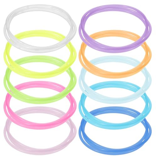 Dimeho Silikon Armbänder 30 Stück 10 Farben Armbänder aus 80er Jahren Jelly-Armbänder Freundschaftsarmbänder Leuchtende Gummiarmbänder Farbiges Zubehör, Spielzeug für Halloween Weihnachten DiscoParty