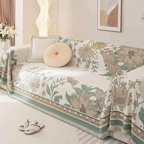 Jeté de Canapé Vert Brun Beige Plaid Microfibres Jete de Canape Universel Plaid Canape Plaid Lit Durable Couverture Canapé Lavable Plaid pour Canapé Jeté de Lit Blanket 180x260cm