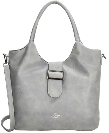 Charm London High Street Shopper Handtasche mit Verstellbarem Riemen Damen Tasche aus Leder/Kunstleder mit Reißverschluss Fächern und Doppelgriff