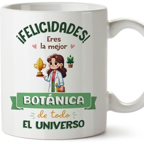 MUGFFINS Tazas para BOTÁNICA mujer - En Español - Mejor Universo Trofeo - 11 oz / 330 ml - Regalo original y divertido
