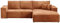 BROMARKT | Sofa mit Schlaffunktion | Schlafsofa Pablo | Ecksofa L-Form Sofa | Modern Design Couch | Kordstoff | Freistehend | mit Bettzeugbehälter | 294x185x85cm | Orange | Rechts