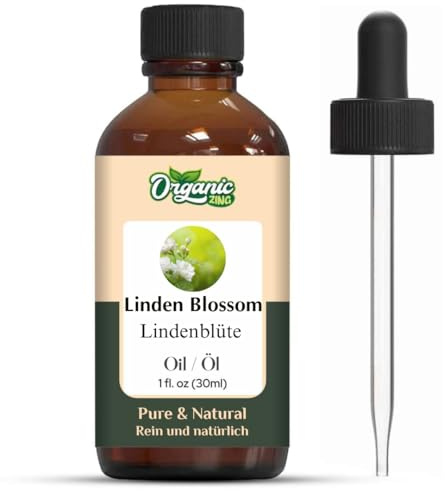 Organic Zing Linden Blossom Oil – 30ml / 1.01 fl oz | Pure & Natural Oil for Aromatherapy, Massage, Skincare, and DIY Formulations