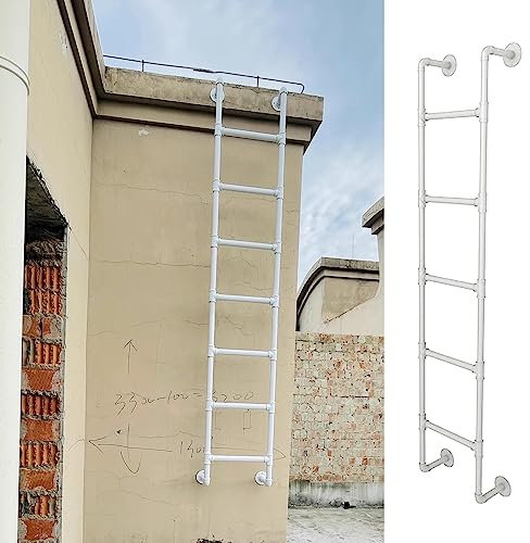 Schmiedeeiserne Kellerfenster, Dachbodentreppe, Dachboden und Etagenbett Traglast 150 kg, inkl. Zubehör (Weiß, 155 cm)