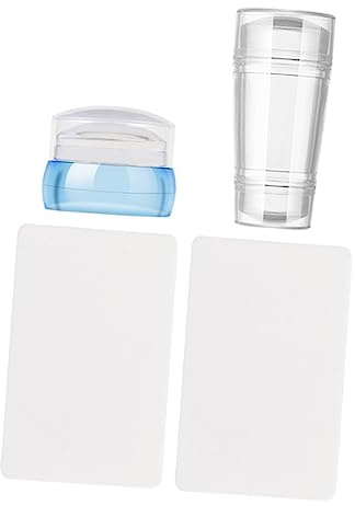 VICASKY 2stücke Silikon Nagelstempel Mit Schaber Für Nageldesign Transparente Nailart Stempel Für Maniküre Werkzeuge Geeignet Für Verschiedene Nageltypen